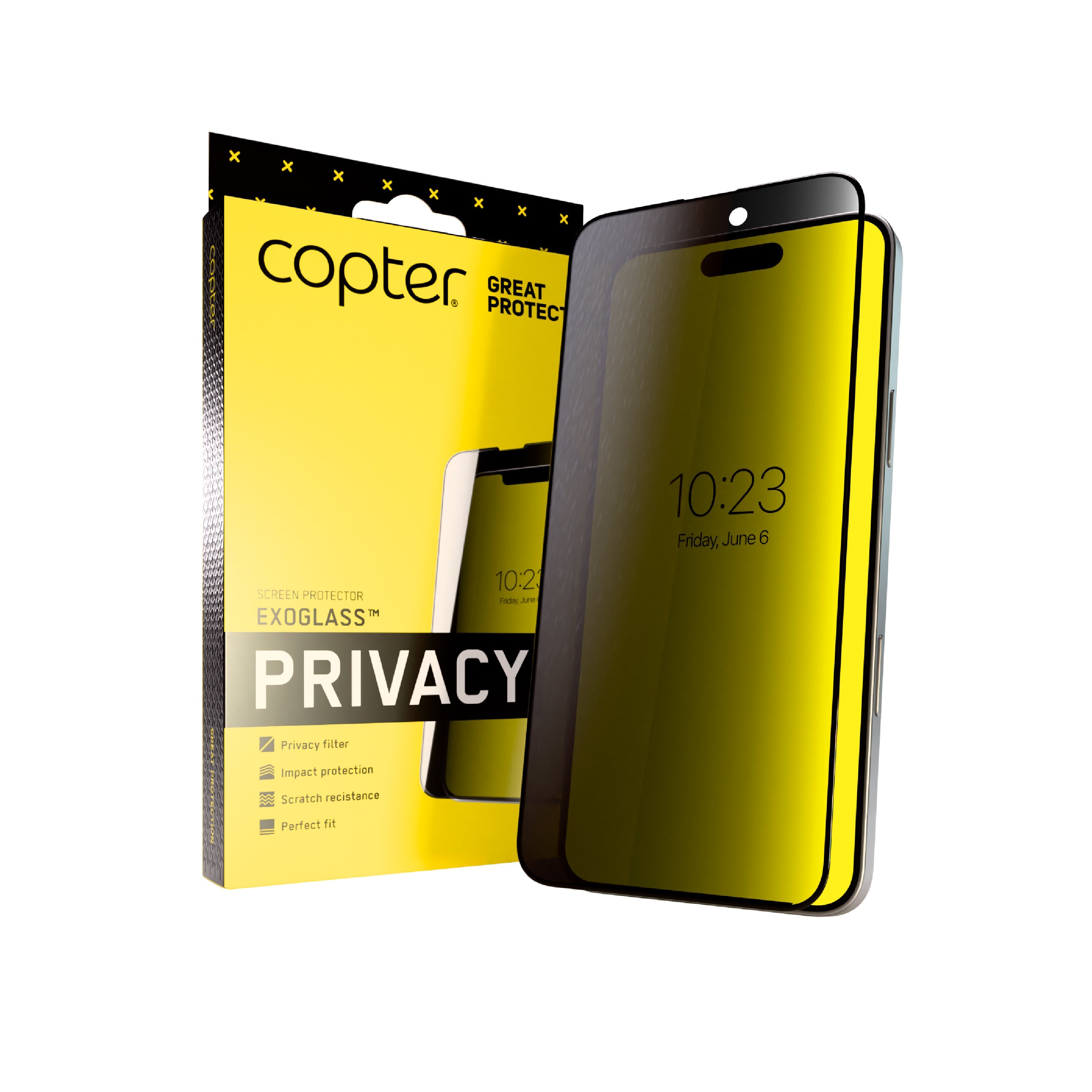 Tempered glass Curved Privacy screen protector for iPhone 15